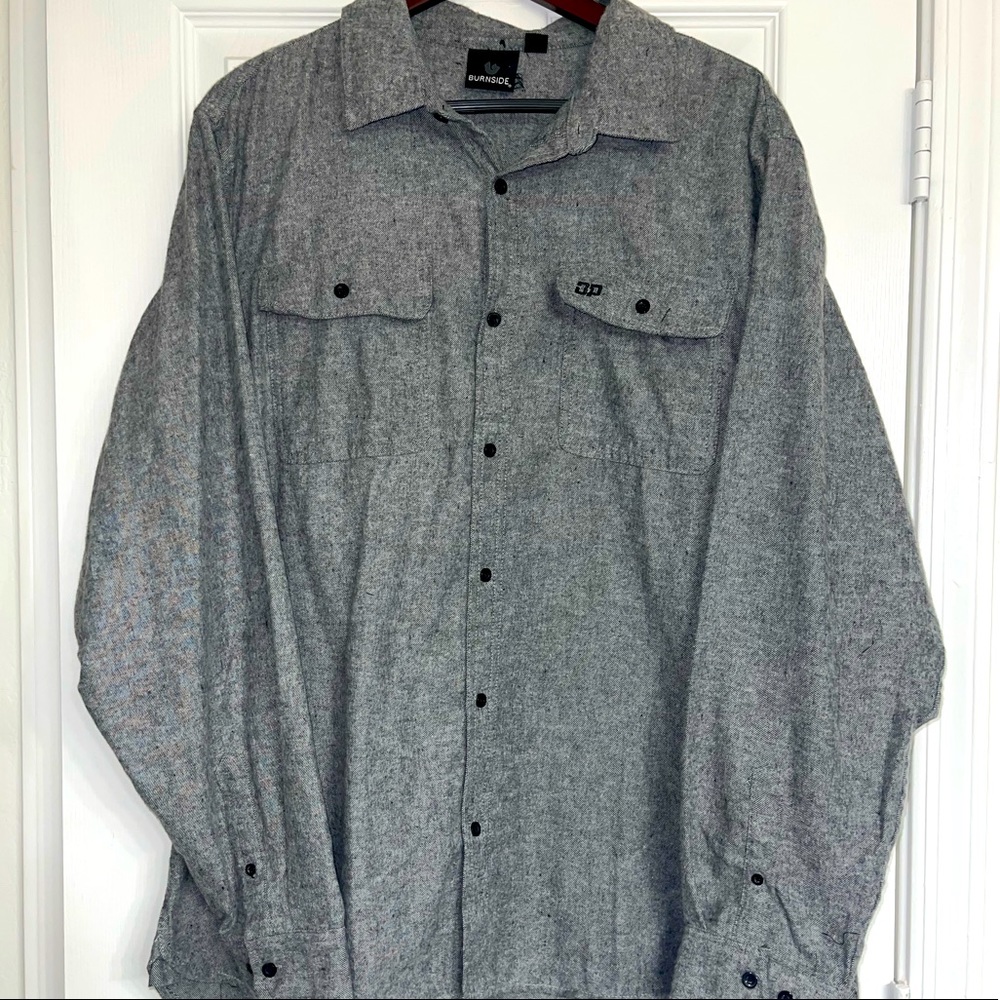 Men’s Gray Diesel Power Button Down Shirt